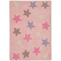 Childrens Baby Pink Stars Girls Kids Bedroom Mat