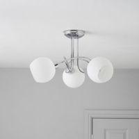 Chorley Silver Chrome Effect 3 Lamp Ceiling Light