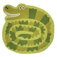 childrens green crocodile bedroom rug kiddy play 90x90