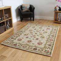 Cheap 100% Wool Beige Shabby Chic Floral Rugs - Ascot 80x150