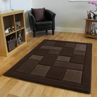 Chocolate Brown Embossed Simple Modern Rug - Contempo 80x150