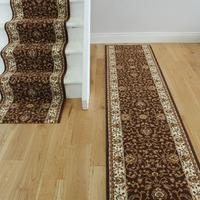Chocolate Brown Country Cottage Style Stair Carpet - Lima 199 Brown 60cm Wide