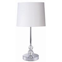 Chrome Table Lamp Glass Globe White - S6825