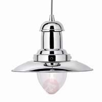 Chrome Fisherman hanging light, 1-fl