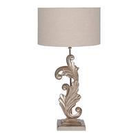 Champagne Scroll Sculptural Table Lamp, Cream