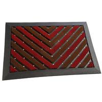 Chevron Doormat, Brown Red, Recycled Rubber