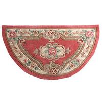 Chinese Design Half Moon Rug, Pink, Wool