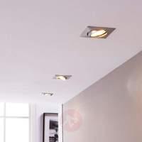 Chrome recessed lamps with LEDs, square, set of 3