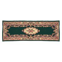 chinese design wool runner dark green wool