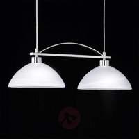 Chrome-coloured pendant lamp BRAVA 2-bulb