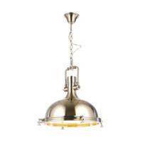 Charly Industrial Nickel Effect Ceiling Light
