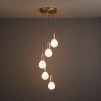 Channing Modern Gold Satin Brushed 5 Lamp Ceiling Light