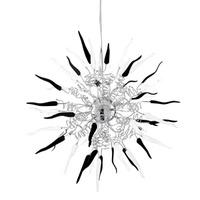 Chilli halogen Pendant Black White Glass Leaves