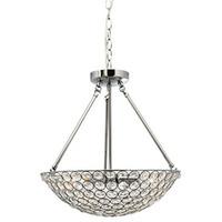 Chantilly 4 Lamp Chrome Pendant Basket With Clear Crystal Button