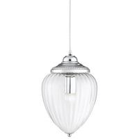 chrome rubbed glass pendant lantern