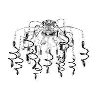 chrome 8 light flush complete black twisted glass