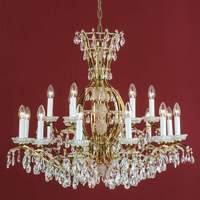 Chandelier Hirohito, gold-plated, 18-light