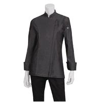 chef works urban gramercy denim womens zip chef jacket black xs