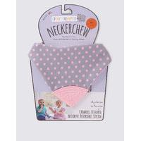 cheeky chompers polka dot pink neckerchew dribble bib