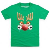 Christmas Reindeer Face Kid\'s T Shirt