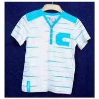 Cherokee white/turquoise henley T-shirt Age 7-8