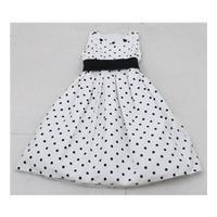 Chantelle: Age 10 Years: White with black spot prom dress