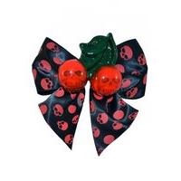 Cherry Skull Hair Bow Red