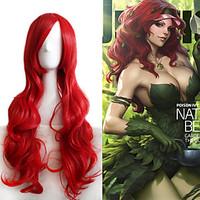 Charming Red Allaring Centre Parting Wave 80cm Length Wigs Lolita Cosplay Anime Harajuku Style Personality Wearing