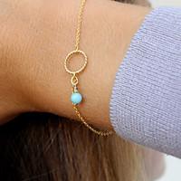 Chain Bracelet Turquoise Alloy Bohemian Handmade Movie Jewelry Circle Jewelry Twist Circle Gold Silver Jewelry 1pc