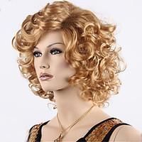Cheap Long Curly Synthetic Blonde Brown Wigs Ombre Color Synthetic Wig Heat Friendly