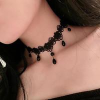 Choker Necklaces Imitation Pearl Lace Tattoo Style Flower Style Dangling Style Pendant Flower Jewelry Women\'sWedding Party Special