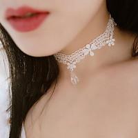 Choker Necklaces Lace Tattoo Style Flower Style Dangling Style Pendant Flower Jewelry Women\'sWedding Party Special Occasion Halloween