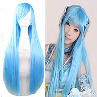 Cheap 80CM Long Length Light Blue Silky Miku Cosplay Lolita Wigs