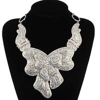 Charming Alloy Silver Plated With Clear Rhinestone Bridal Jewelry Set(Necklace, Earrings)