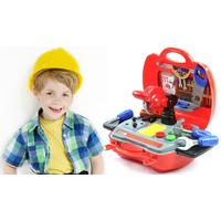childrens 19 piece pretend play tool kit carry case