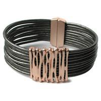 Chunky Lines Bracelet, Rose Gold/Grey