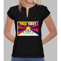 chinese collar shirt black woman free tibet