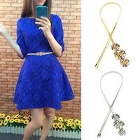 chic fashion women metal belt rose clasp front stretch spring waist st ...