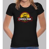 chicken park black t shirt woman