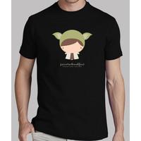 chibi yoda - shirt man with illustration