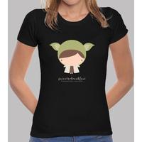 chibi yoda - shirt woman with illustration