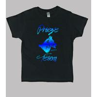 child shirt prazeteam husky fanatic blue on black