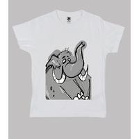 child, manga short, white / elephant