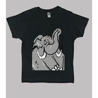 child, manga short, black / elephant