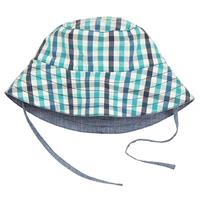 Checked Baby Sun Hat - Denim quality kids boys girls