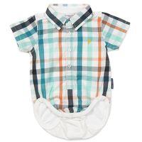 Checked Newborn Baby Bodysuit - White quality kids boys girls