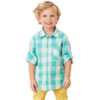 checked kids shirt turquoise quality kids boys girls