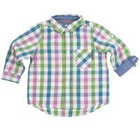 checked baby shirt blue quality kids boys girls