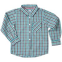 checked kids shirt turquoise quality kids boys girls