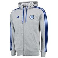 chelsea core 3 stripe hoodie grey